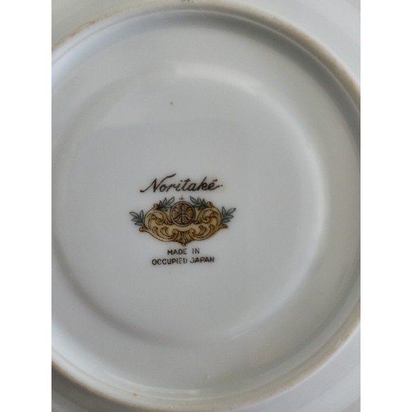 Vintage 1949-50 Noritake Small Plate Saucer Ivory Floral Made in Occupied Japan - Picture 4 of 4